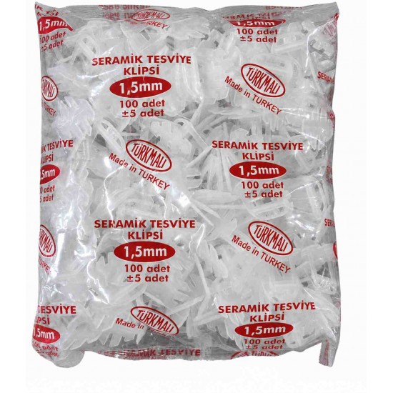 Star Plus 1,5 mm Seramik Tesviye Klipsi 100 Adet